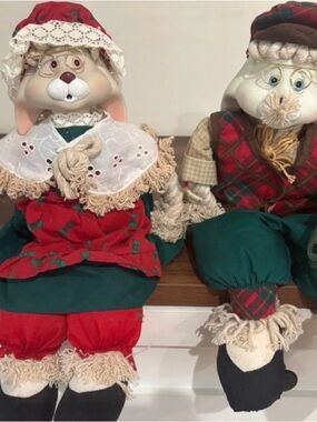 Vintage House of Lloyd Grandpa Lloyd & Grannie Flo Bunny Shelf Sitters - Pair